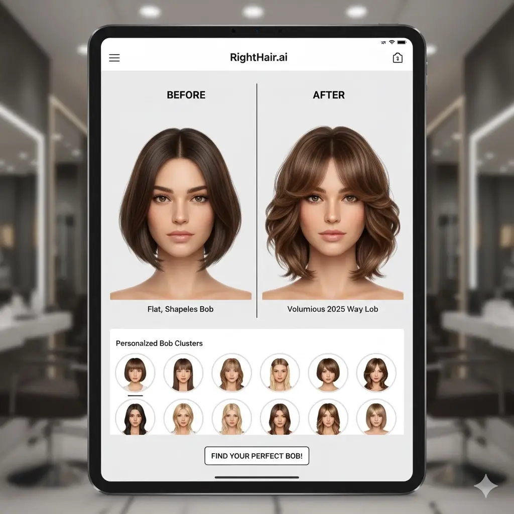 AI try-on fixing bob mistakes via cluster styles