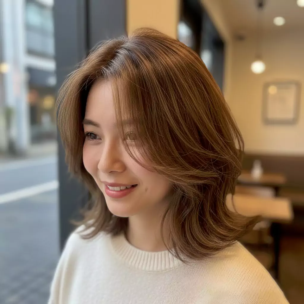 Face framing textured lob