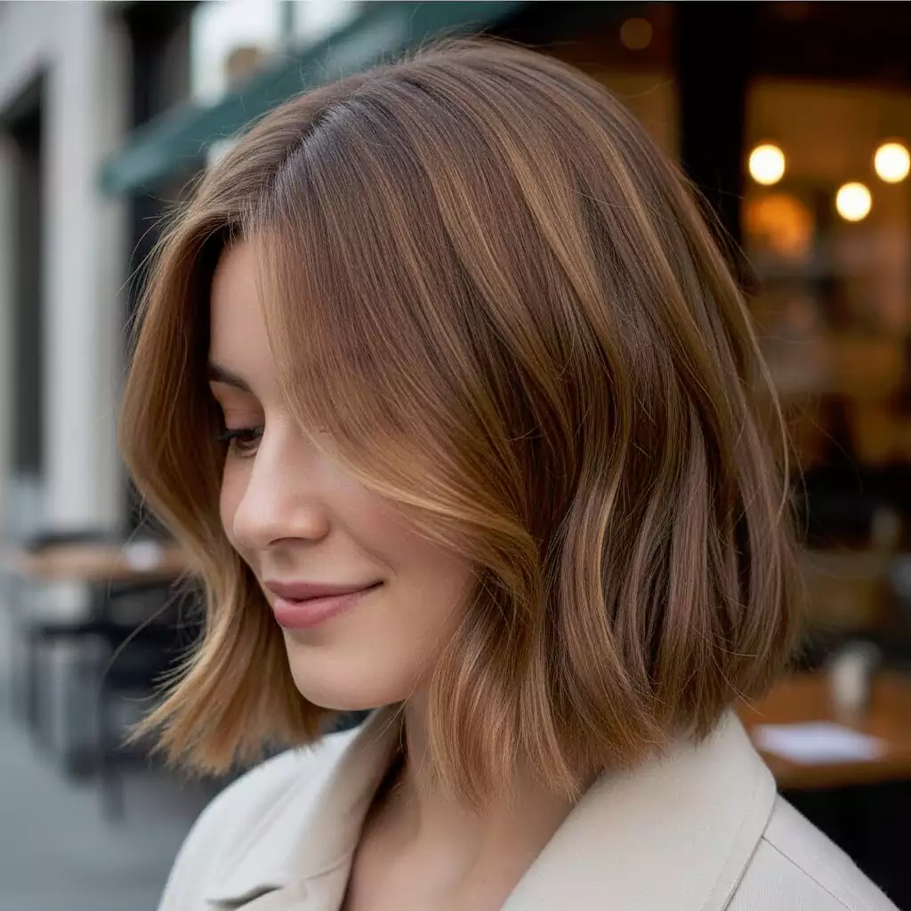 Textured lob for fine hair