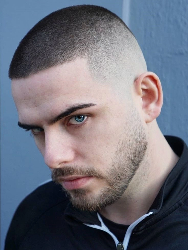Buzz cut fade - clean taper fade haircut with short buzzed top