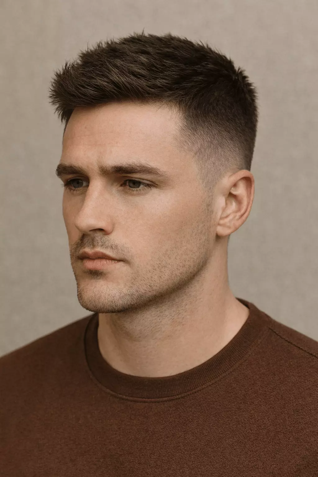 Crew Cut Haircut: Textured Top & Tapered Sides