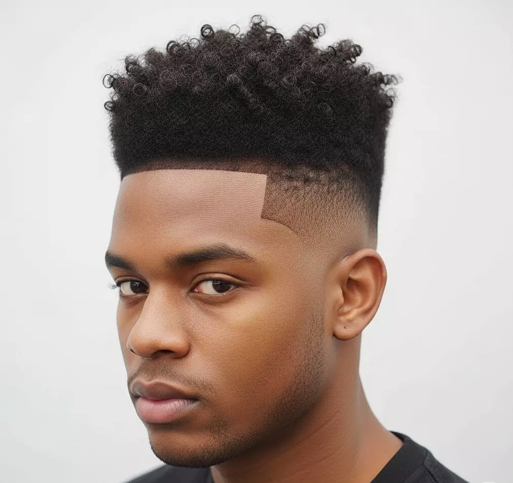 High Fade Curly Top