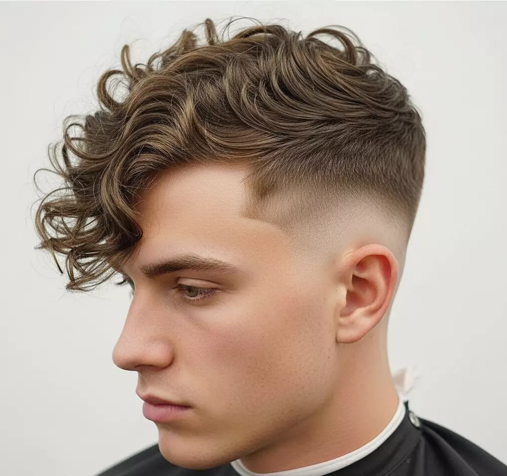 Mid Fade Curly Top