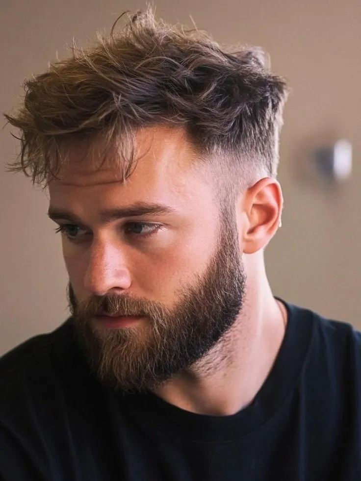 Indian man with taper fade hairstyle, modern yet traditional look