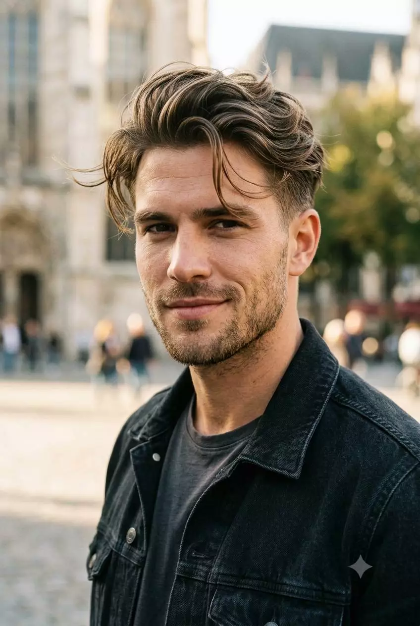 Short flow haircut for men growing out medium hair