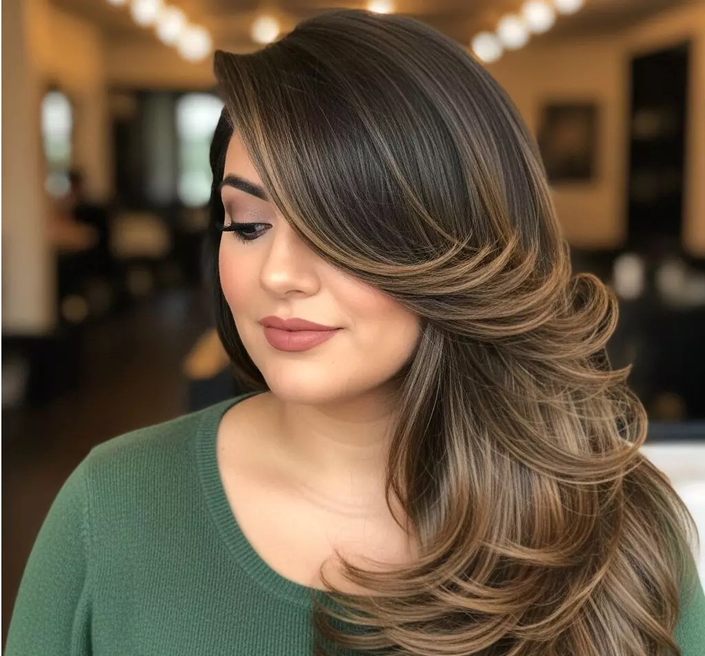 An edgy textured crop on an oval-faced woman, with wispy ends and micro-fringe accents above the ears, styled with matte pomade for definition.