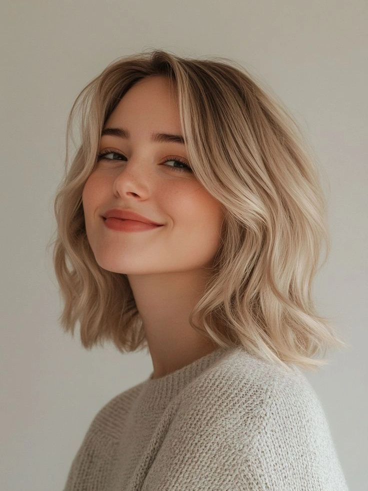 Luxury lob haircut, collarbone-grazing length