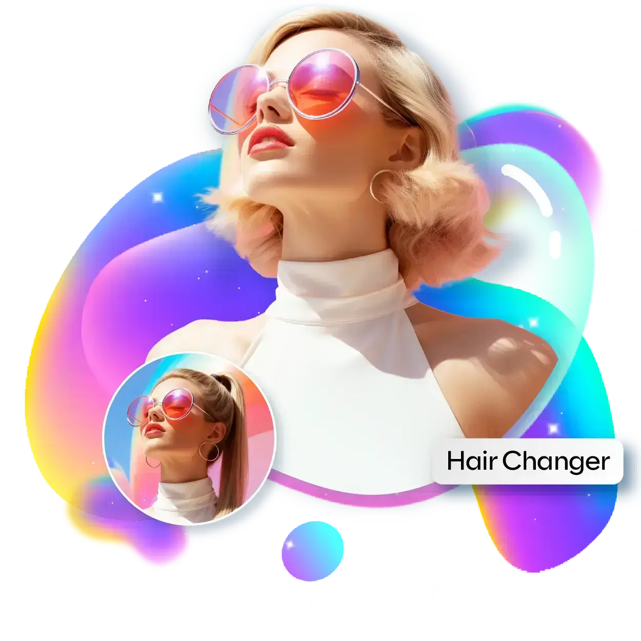 Changeur de Coiffure IA gratuit - Télécharge une photo et essaie plus de 200 coiffures en ligne