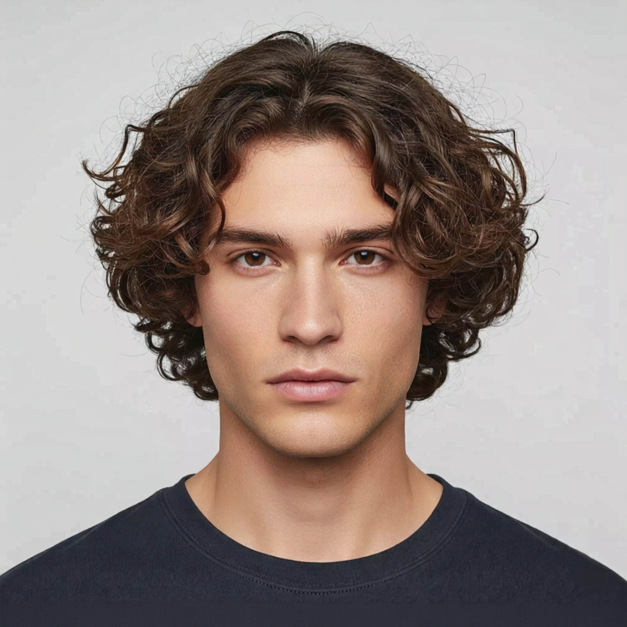 Natural Wavy or Curly Medium Length hairstyle with strategic layering and a soft, lived-in look