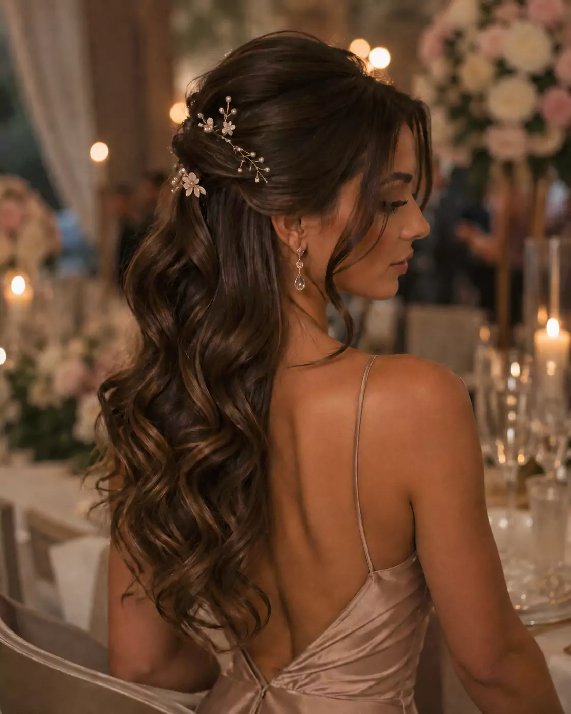 Loose waves wedding guest hairstyle