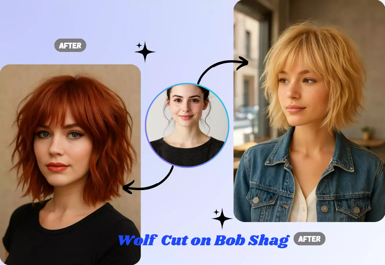Wolf Cut on Bob Shag
